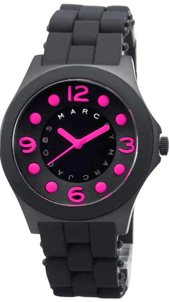 Buy Shop Marc Jacobs Pelly Black Dial Black Silicone Strap Watch for Women - MBM2530 USA Online