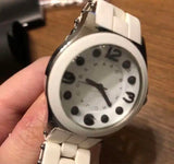 Buy Shop Marc Jacobs Pelly White Dial White Silicone Strap Watch for Women - MBM2503 USA Online