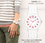 Buy Shop Marc Jacobs Pelly White Dial White Silicone Strap Watch for Women - MBM2588 USA Online