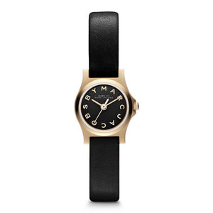 Buy Shop Marc Jacobs Henry Dinky Black Dial Black Leather Strap Watch for Women - MBM1240 USA Online