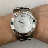 Buy Shop Marc Jacobs Rivera Silver Dial Silver Steel Strap Watch for Women - MBM3133 USA Online
