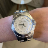 Buy Shop Marc Jacobs Rivera Silver Dial Silver Steel Strap Watch for Women - MBM3133 USA Online