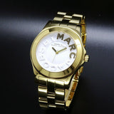 Buy Shop Marc Jacobs Rivera White Dial Gold Steel Strap Watch for Women - MBM3134 USA Online
