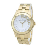 Buy Shop Marc Jacobs Rivera White Dial Gold Steel Strap Watch for Women - MBM3134 USA Online