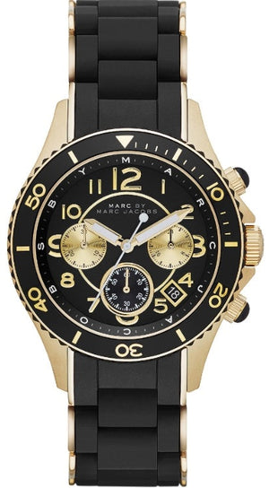 Buy Shop Marc Jacobs Rock Chronograph Black Dial Black Silicone Strap Watch for Women - MBM2598 USA Online