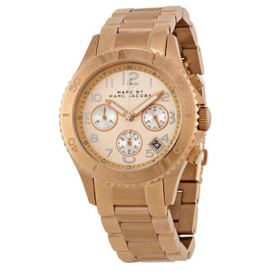 Buy Shop Marc Jacobs Rock Chronograph Rose Gold Dial Rose Gold Steel Strap Watch for Women - MBM3156 USA Online