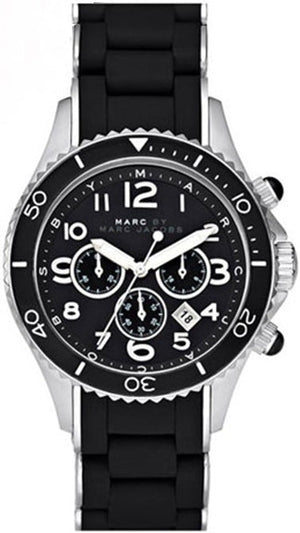 Buy Shop Marc Jacobs Rock Chronograph Black Dial Black Silicone Strap Watch for Women - MBM2551 USA Online