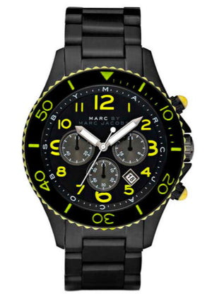 Buy Shop Marc Jacobs Rock Chronograph Black Dial Black Steel Strap Watch for Men - MBM5026 USA Online
