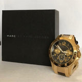 Buy Shop Marc Jacobs Rock Chronograph Black Dial Gold Steel Strap Watch for Women - MBM3253 USA Online