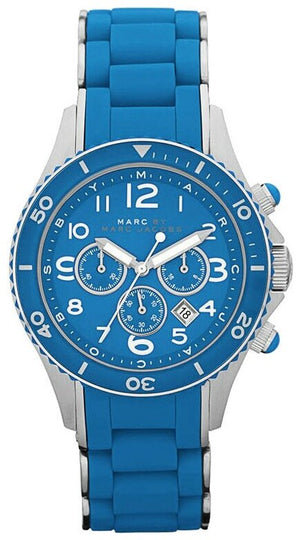 Buy Shop Marc Jacobs Rock Chronograph Blue Dial Blue Silicone Strap Watch for Women - MBM2575 USA Online