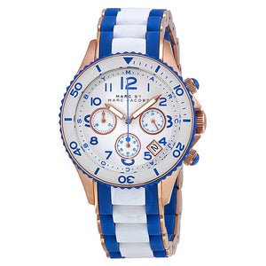 Buy Shop Marc Jacobs Rock Chronograph White Dial Two Tone Silicone Strap Watch for Women - MBM2594 USA Online