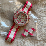 Buy Shop Marc Jacobs Rock Chronograph White Dial Two Tone Silicone Strap Watch for Women - MBM2593 USA Online