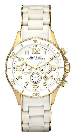 Buy Shop Marc Jacobs Rock Chronograph White Dial White Silicone Strap Watch for Women - MBM2546 USA Online