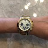 Buy Shop Marc Jacobs Rock Metal Chronograph Gold Dial Gold Steel Strap Watch for Men - MBM3158 USA Online