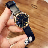 Buy Shop Marc Jacobs Roxy Black Dial Black Leather Strap Watch for Women - MJ1592 USA Online