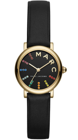 Buy Shop Marc Jacobs Roxy Black Dial Black Leather Strap Watch for Women - MJ1592 USA Online