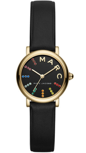 Buy Shop Marc Jacobs Roxy Black Dial Black Leather Strap Watch for Women - MJ1592 USA Online