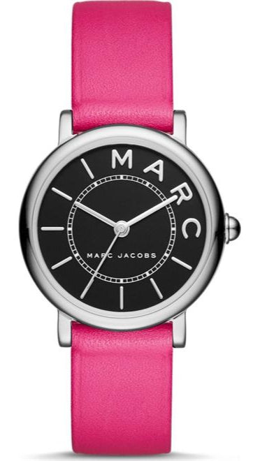 Buy Shop Marc Jacobs Roxy Black Dial Pink Leather Strap Watch for Women - MJ1535 USA Online