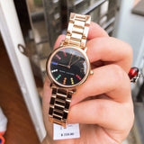 Buy Shop Marc Jacobs Roxy Black Dial Rose Gold Steel Strap Watch for Women - MJ3569 USA Online