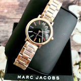 Buy Shop Marc Jacobs Roxy Black Dial Rose Gold Steel Strap Watch for Women - MJ3569 USA Online