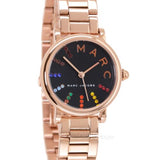 Buy Shop Marc Jacobs Roxy Black Dial Rose Gold Steel Strap Watch for Women - MJ3569 USA Online