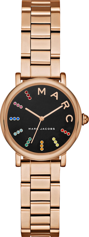 Buy Shop Marc Jacobs Roxy Black Dial Rose Gold Steel Strap Watch for Women - MJ3569 USA Online