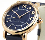 Buy Shop Marc Jacobs Roxy Navy Blue Dial Navy Blue Leather Strap Watch for Women - MJ1539 USA Online