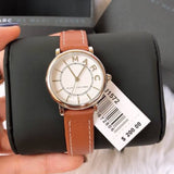 Buy Shop Marc Jacobs Roxy Silver Dial Brown Leather Strap Watch for Women - MJ1572 USA Online