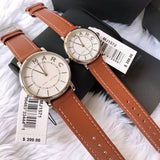 Buy Shop Marc Jacobs Roxy Silver Dial Brown Leather Strap Watch for Women - MJ1572 USA Online