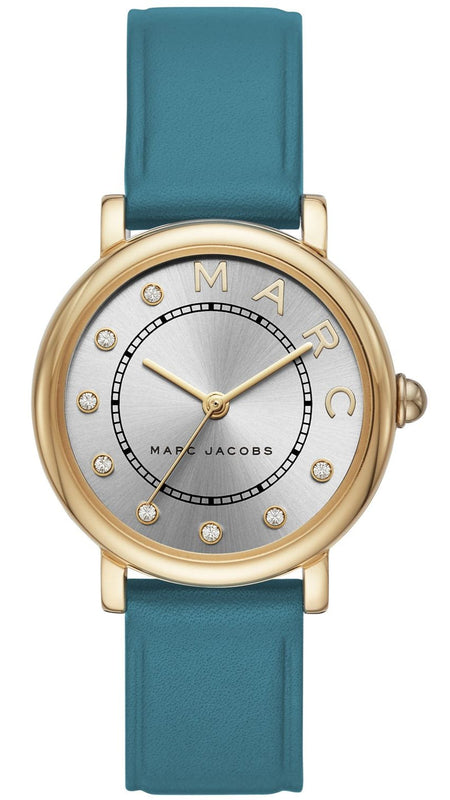 Buy Shop Marc Jacobs Roxy Silver Dial Green Leather Strap Watch for Women - MJ1633 USA Online