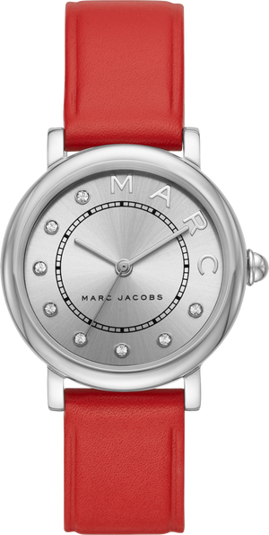 Buy Shop Marc Jacobs Roxy Silver Dial Red Leather Strap Watch for Women - MJ1632 USA Online