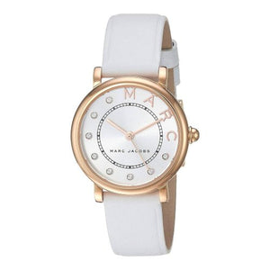 Buy Shop Marc Jacobs Roxy Silver Dial White Leather Strap Watch for Women - MJ1634 USA Online