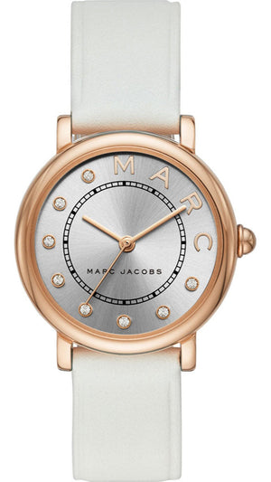 Buy Shop Marc Jacobs Roxy Silver Dial White Leather Strap Watch for Women - MJ1634 USA Online