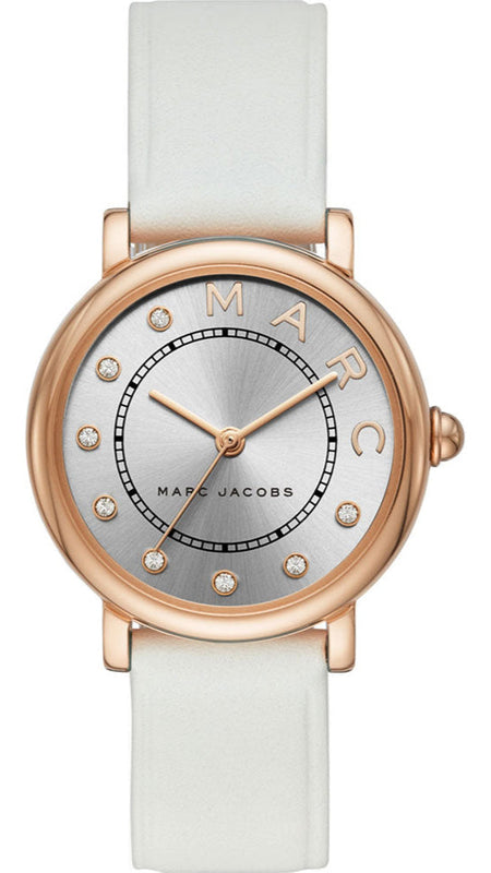 Buy Shop Marc Jacobs Roxy Silver Dial White Leather Strap Watch for Women - MJ1634 USA Online