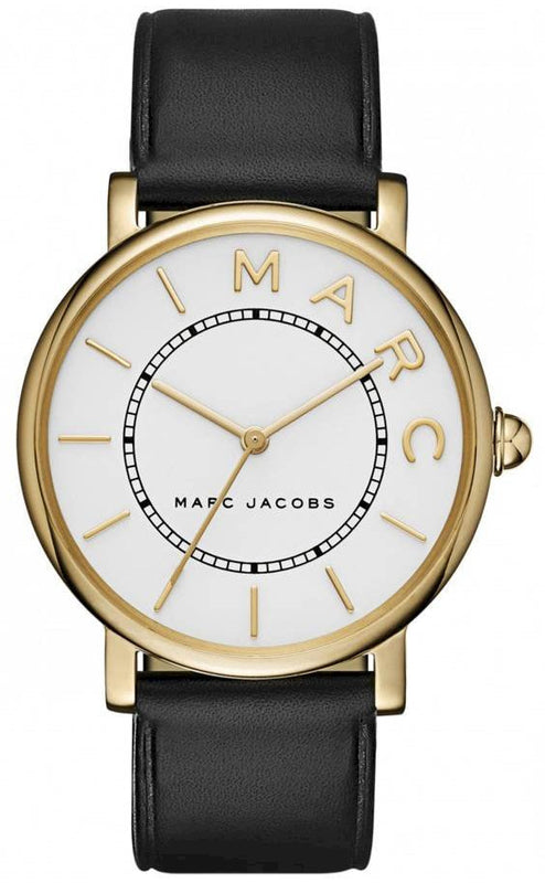 Buy Shop Marc Jacobs Roxy White Dial Black Leather Strap Watch for Women - MJ1532 USA Online
