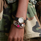 Buy Shop Marc Jacobs Roxy White Dial Black Leather Strap Watch for Women - MJ1537 USA Online