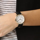 Buy Shop Marc Jacobs Roxy White Dial Black Leather Strap Watch for Women - MJ1537 USA Online