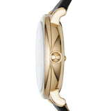 Buy Shop Marc Jacobs Roxy White Dial Black Leather Strap Watch for Women - MJ1537 USA Online