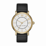 Buy Shop Marc Jacobs Roxy White Dial Black Leather Strap Watch for Women - MJ1537 USA Online