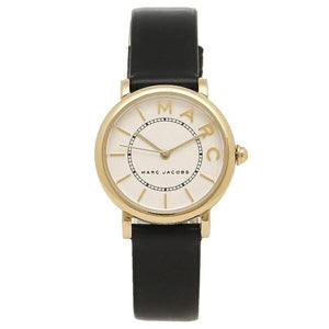 Buy Shop Marc Jacobs Roxy White Dial Black Leather Strap Watch for Women - MJ1537 USA Online