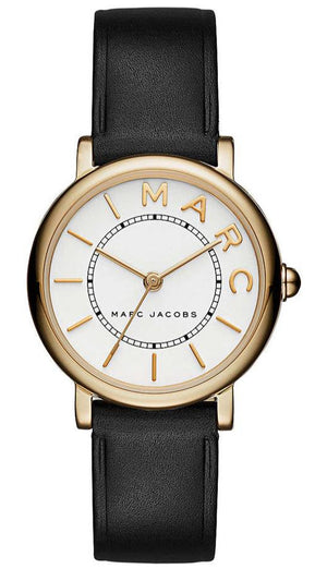 Buy Shop Marc Jacobs Roxy White Dial Black Leather Strap Watch for Women - MJ1537 USA Online