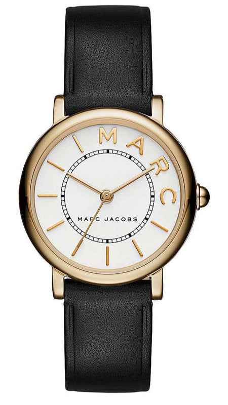 Buy Shop Marc Jacobs Roxy White Dial Black Leather Strap Watch for Women - MJ1537 USA Online