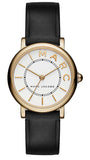 Buy Shop Marc Jacobs Roxy White Dial Black Leather Strap Watch for Women - MJ1537 USA Online