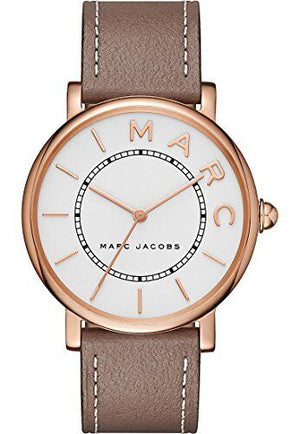 Buy Shop Marc Jacobs Roxy White Dial Cement Brown Leather Strap Watch for Women - MJ1533 USA Online