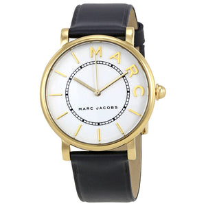 Buy Shop Marc Jacobs Roxy White Dial Black Leather Strap Watch for Women - MJ1532 USA Online
