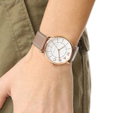 Buy Shop Marc Jacobs Roxy White Dial Light Brown Leather Strap Watch for Women - MJ1538 USA Online