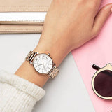 Buy Shop Marc Jacobs Roxy White Dial Rose Gold Steel Strap Watch for Women - MJ3523 USA Online
