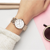 Buy Shop Marc Jacobs Roxy White Dial Silver Steel Strap Watch for Women - MJ3521 USA Online