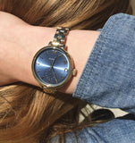 Buy Shop Marc Jacobs Sally Blue Dial Gold Steel Strap Watch for Women - MBM3366 USA Online