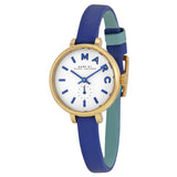 Buy Shop Marc Jacobs Sally White Dial Blue Leather Strap Watch for Women - MBM1354 USA Online